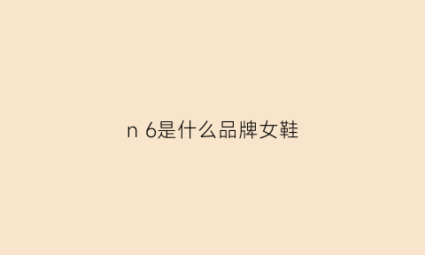 n6是什么品牌女鞋(n是什么牌子的鞋)